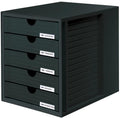 HAN ha-1450-13 Kommode mit 5 geschlossenen Schubladen, schwarz