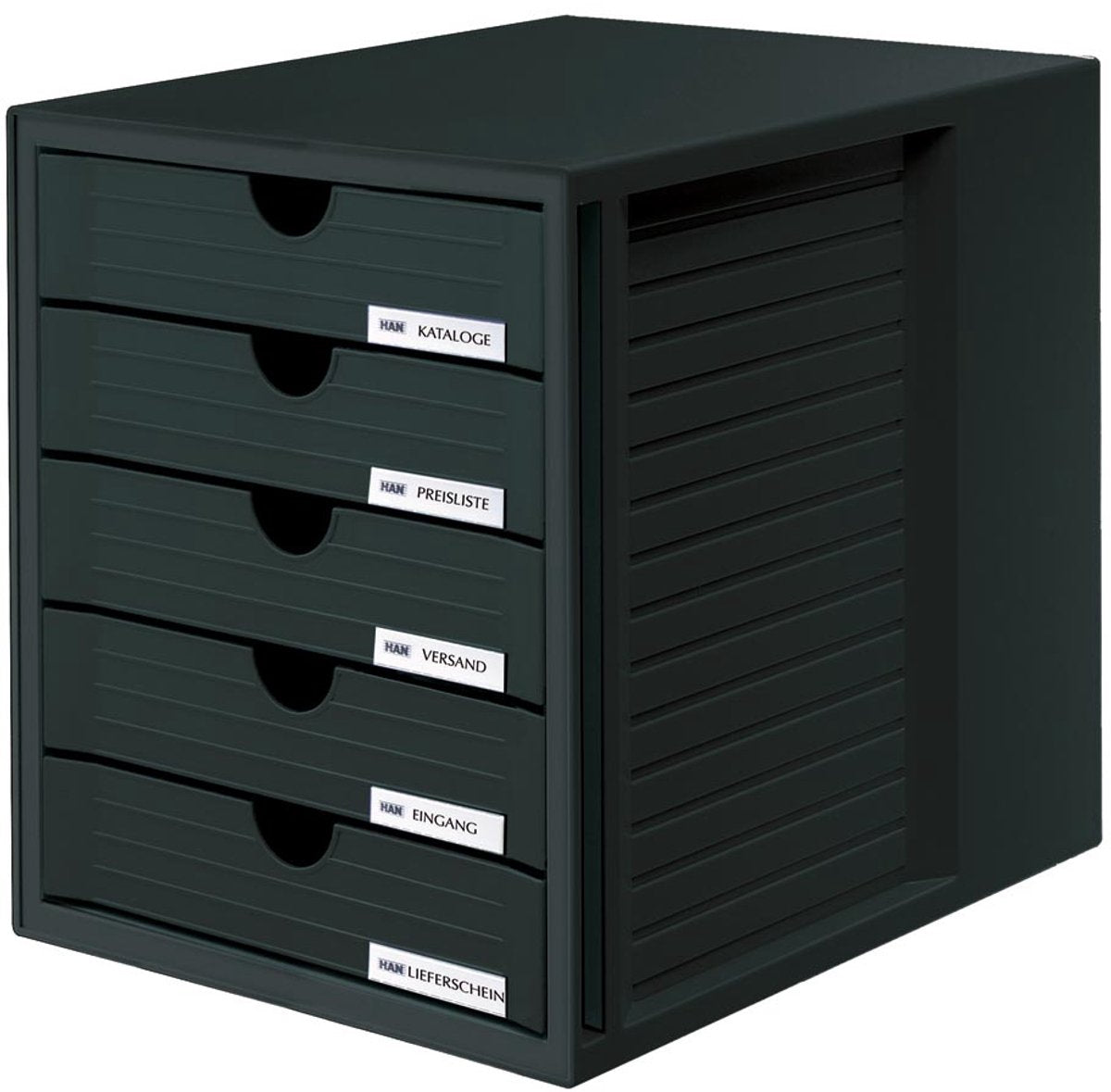 HAN ha-1450-13 Kommode mit 5 geschlossenen Schubladen, schwarz