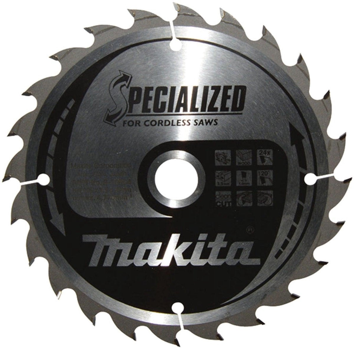 Makita ø 165mm asgat 20mm 24t cirkelzaagblad voor hout - b-32904