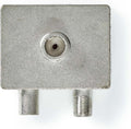 Nedis satelliet- en antenne-adapter - iec (coax) female - f-female iec (coax) male - vernikkeld - 75 ohm - recht - zink - metaal zilver - 1 stuks - doos