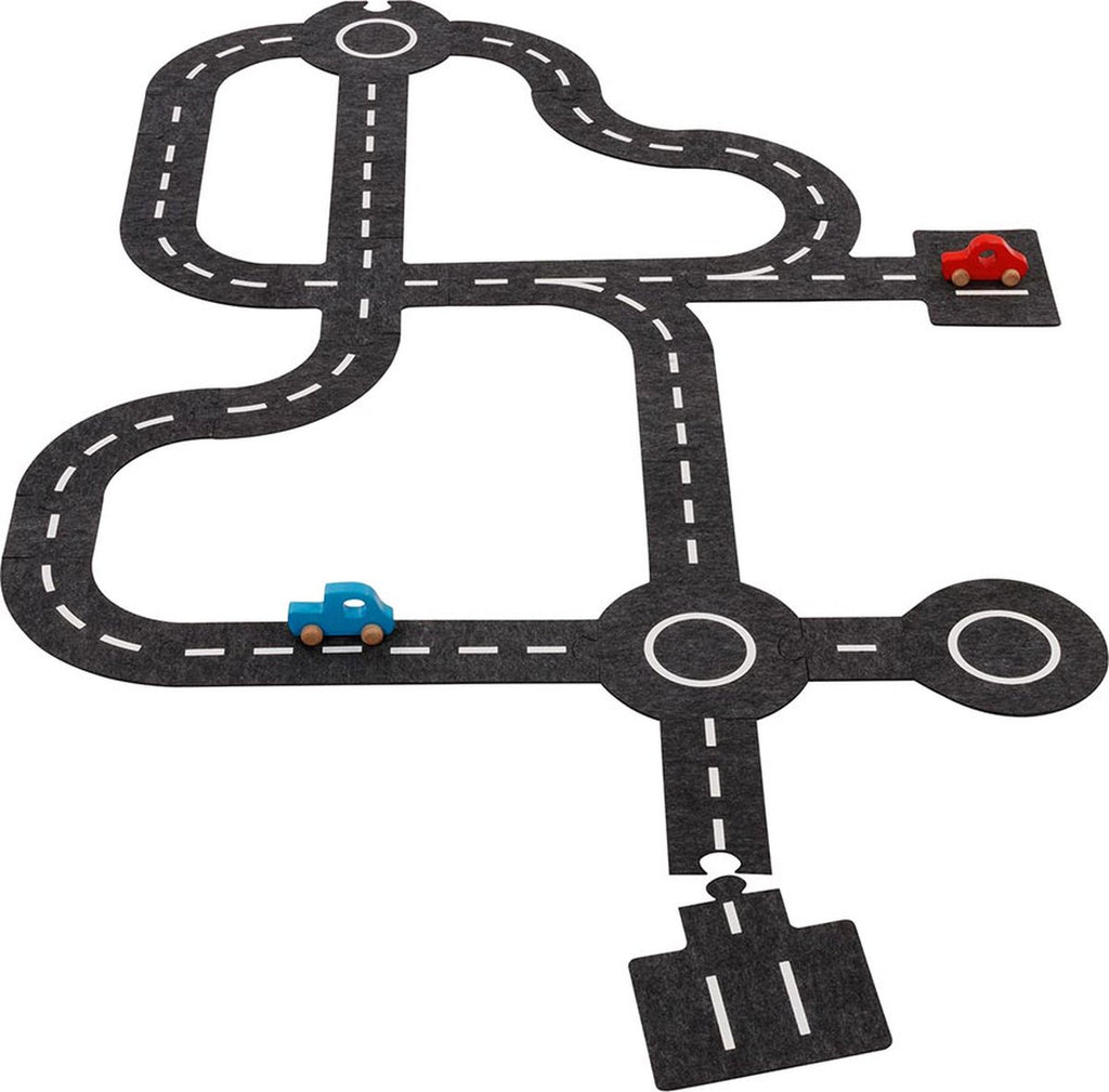 Goki speelkleed verkeerswegen met 2 Autos, 30dlg.