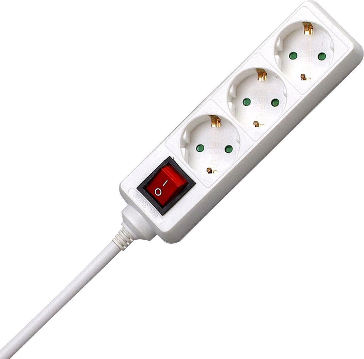 Kopp 129713007 stekkerdoos met schakelaar 3-voudig arctisch-wit randaarde stekker 1 stuk(s)