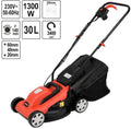 Yato elektrische grasmaaier 1300w - 33 cm - 30l - in hoogte verstelbaar