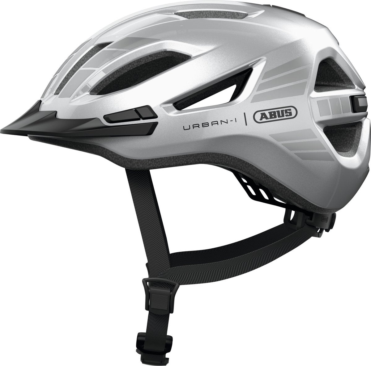 Abus fietshelm urban-i 4.0 lr signal silver l - 57-61 cm - zilver - geschikt voor gebruik op elektrische fietsen - stadsfietsen - 280 g l