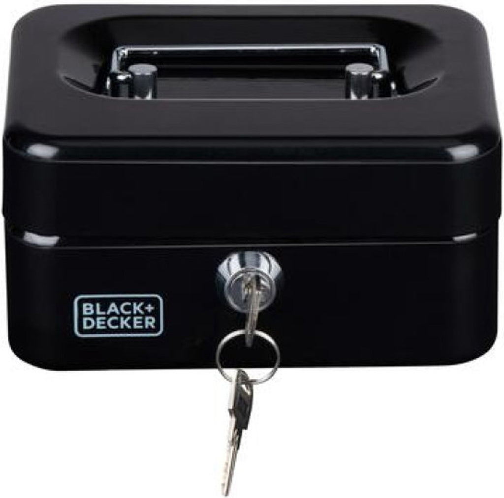 Black+Decker Geldkassette, schwarz, mit Schlüssel, 6 Fächer