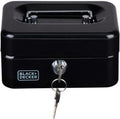 Black+Decker Geldkassette, schwarz, mit Schlüssel, 6 Fächer