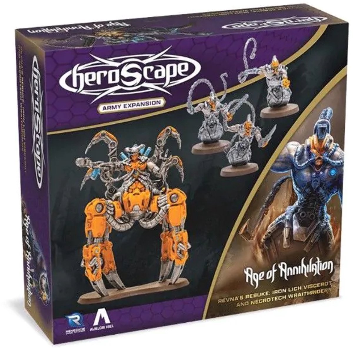 Asmodee heroscape: revna’s rebuke: iron lich viscerot and necrotech wraithriders army expansion bordspel