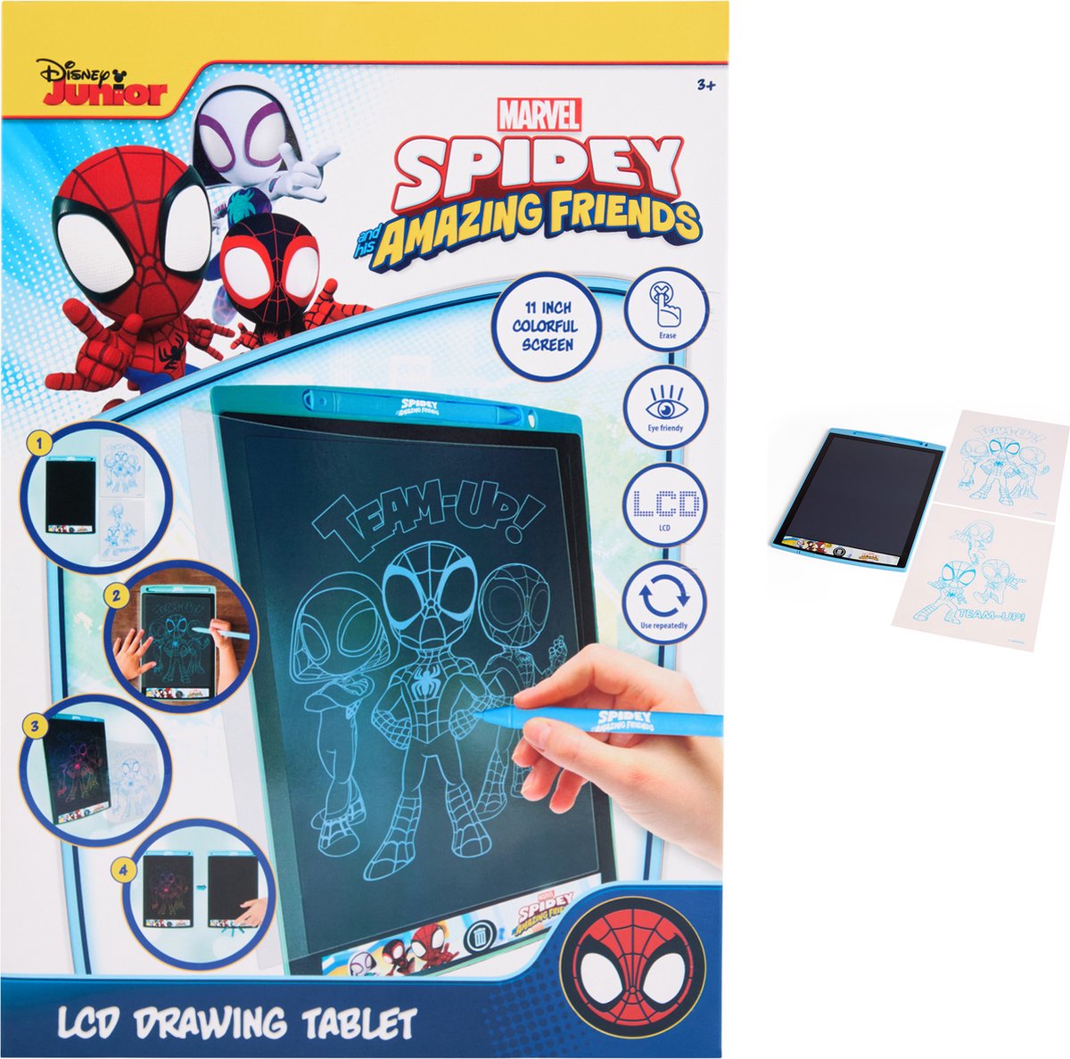 Twisk disney marvel spidey - lcd tekenbord 11 inch - tekentablet kinderen - kindertablet