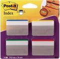 Post-it â® index strong, voor hangmappen, gebogen, blauw, groen, rood, geel, 38 x 50,8 mm, 6 tabs kleur pak