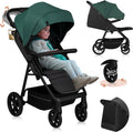 Lionelo mira - kinderwagen - wandelwagen - voor kinderen tot 22 kg - voorwielen 360° - verstelbare rugleuning handgreep - waterdichte xxl luifel met upf50+ - 5-puntsgordel - grote off-road wielen - volledige schokdemping - compact opvouwbaar
