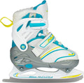 Nijdam kunstschaats - verstelbaar - maat 35-38 - semi-softboot - wit blauw 35-38