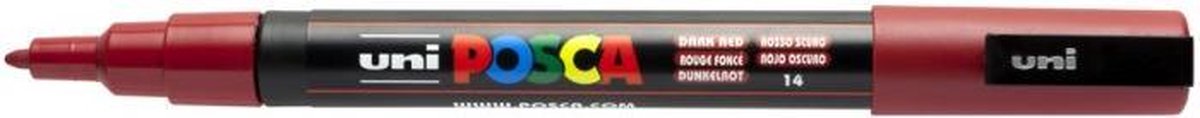 Uni Posca pc3m Lackmarker, dunkelrot – runde Spitze bis 1,3 mm