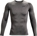 Under armour ua hg armour comp ls-gry heren sportshirt - carbon heather - zwart xxl