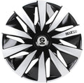 wieldoppen Lazio 14 inch ABS zwart zilver set van 4