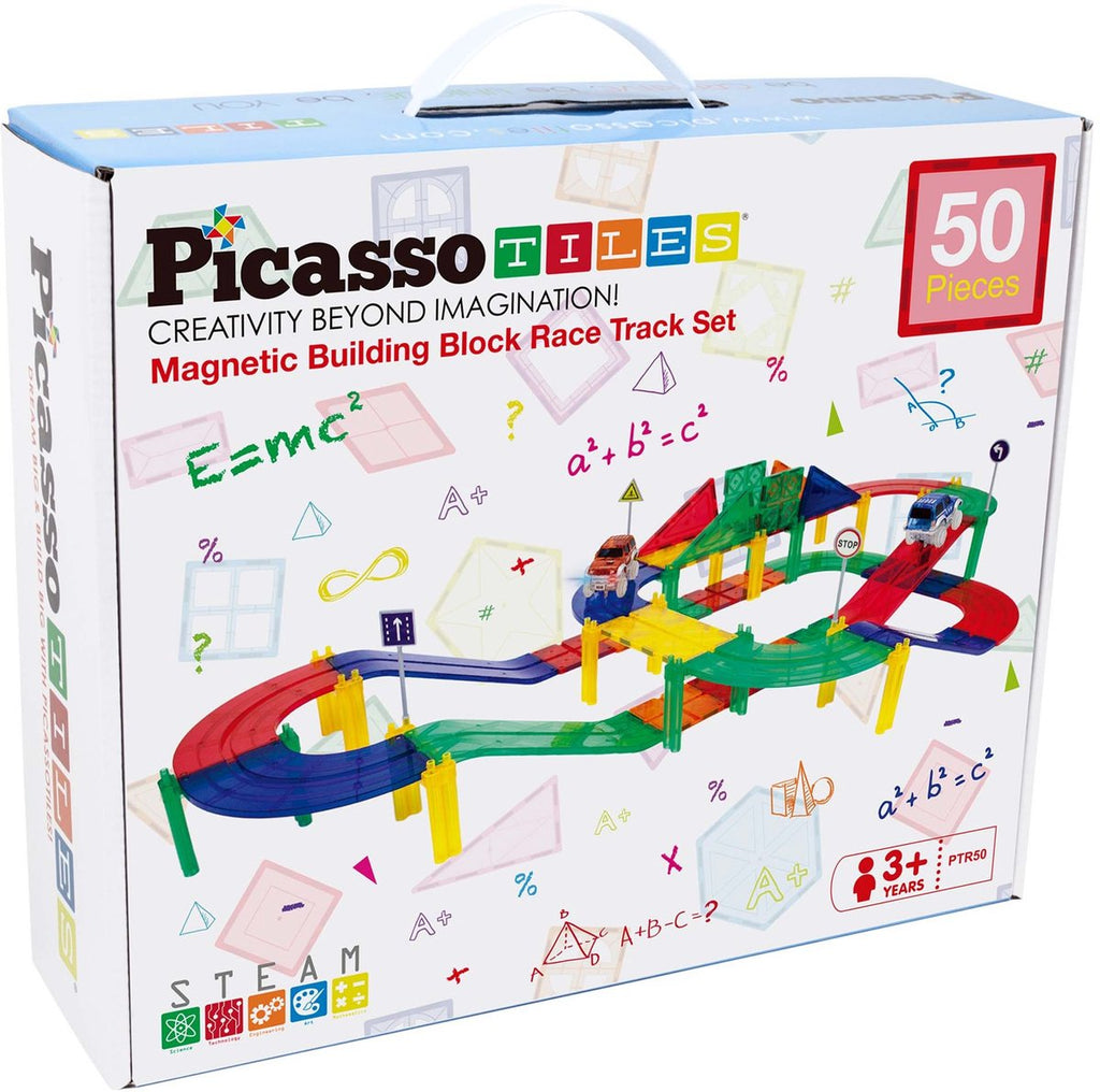 Selecta Picassotiles Rennstrecke - magnetische Bausteine, 50 Stück.