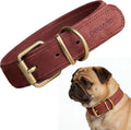 Peluvio rexor – leren hondenhalsband – bruin – s 26,5-34 cm – 2,5 cm breed – verstelbare halsband van rundleer – koperen gesp – voor kleine honden