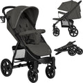 Lionelo buggy annet plus – lichtgewicht inklapbaar – grote massieve wielen met vering – inclusief voetenzak, klamboe bekerhouder – verstelbare rugleuning voetsteun – wandelwagen vanaf de geboorte tot 22 kg – kinderwagen
