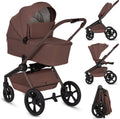 Lionelo freya 3in1 kinderwagen set – reiswieg, wandelwagen astrid i-size autostoel (40–87 cm) –premium - vanaf geboorte tot 22 kg – pu-wielen met vering – omkeerbare zitting – upf50+ kap