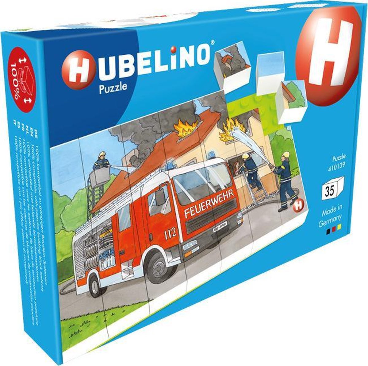 Hubelino Blockpuzzle Feuerwehr - 35 Teile.