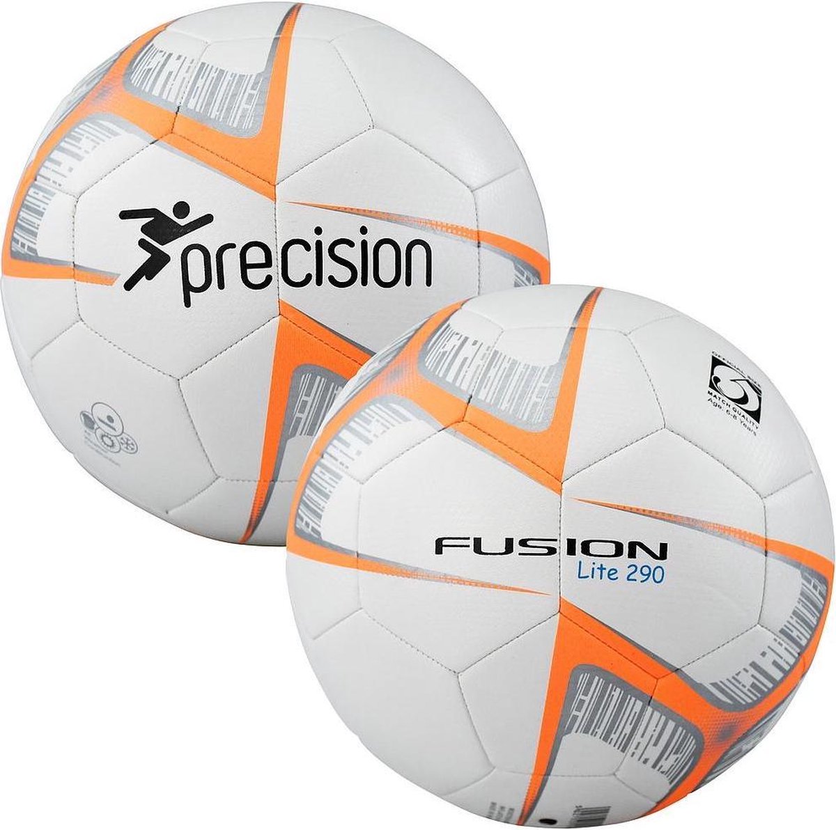 Precision - voetbal fusion lite - pu - 290 gram - wit oranje zwart - maat 5