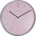 Nextime - wandklok- 34cm-glas metaal- romantisch roze-essential silver