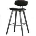 Woood senn barstoel - velvet stof - zwart - 91x42x48 cm