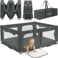 Lionelo grondbox baby box – zeer snel inklapbaar – 150x180 cm – voor thuis en tuin – 0-48 maanden – veilige kinderbox – draagtas – compact na inklappen – speelbox met ademend gaas – 2 zij-ingangen met rits – florence easy fold
