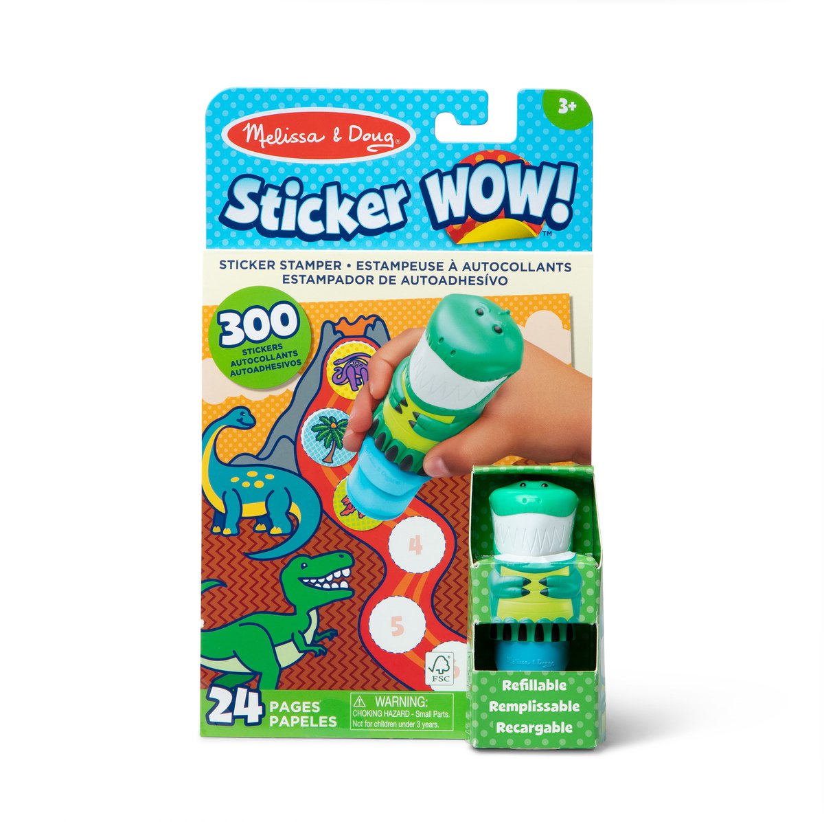 Melissa doug - sticker wow! activiteitenboek - met stickerstempel dino