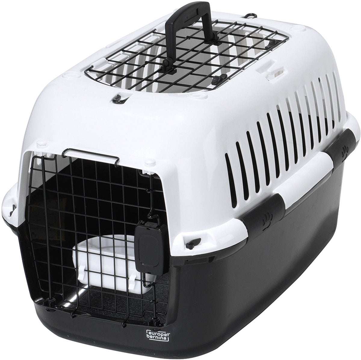 Ebi adventurer 50 basic edition - transportbox hond en kat tot 10 kg - 2 metalen deuren drinkbakje - 49x32x32cm - charcoal m