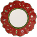 Toy's delight villeroy boch gebakbordje - 17 cm - rood - kerst