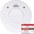 Nedis rookmelder - batterij gevoed - batterijlevensduur tot: 10 jaar - en 14604 - hush mute functie - met testknop - 85 db - abs - wit