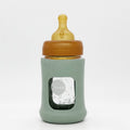 Hevea wide neck baby glass bottle with sleeve 150ml 5oz single-pack (seafoam blue)