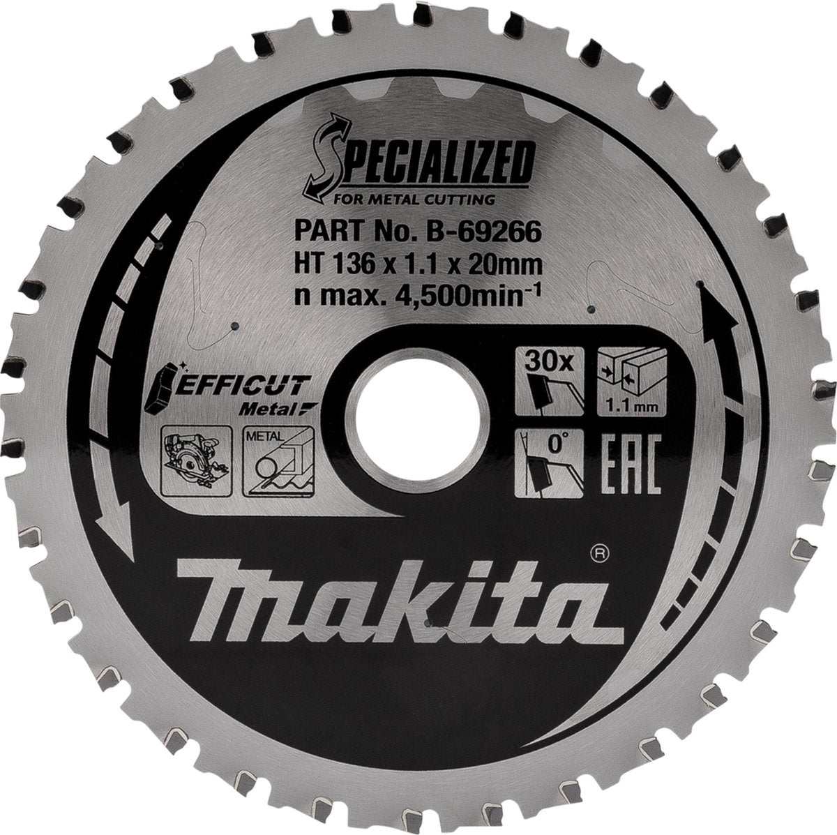 Makita 136 x 20 mm 30-tands cirkelzaagblad staal | efficut - b-69303