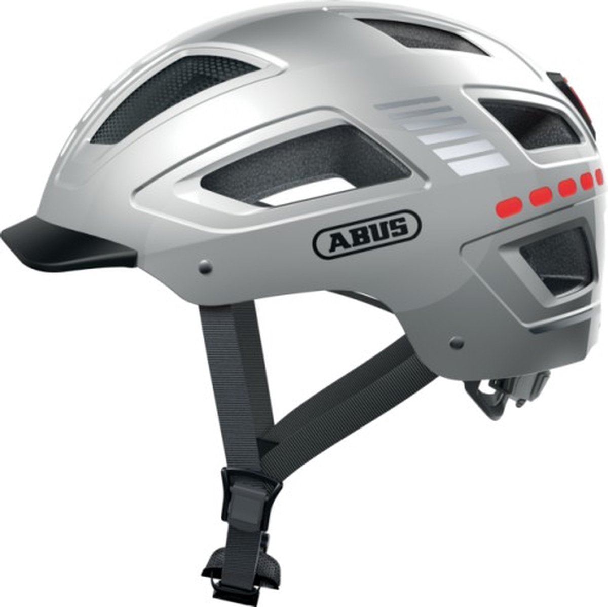 Abus Helm Hyban 2.0 LED-Blinker silber M 52-58cm