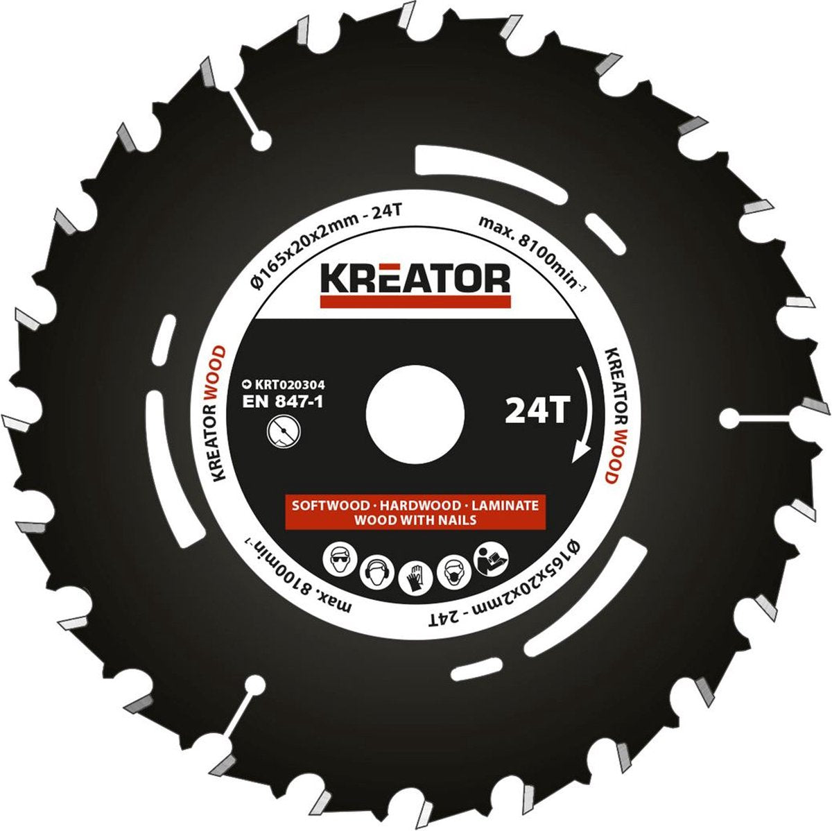 Kreator krt020304 invalzaagblad 165 mm - 24t