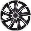 Quad bicolor cs - wieldoppen 15 - zwart zilver - set van 4 stuk!