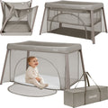 Lionelo mila – 2 in 1 reisbedje campingbed – lichtgewicht – 2 hoogteposities – 4 cm t25 matras – 360° mesh ventilatie – snel compact opvouwbaar – zij-ingang met rits – inclusief draagtas – afneembare wasbare hoes