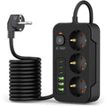 Tech-protect stekkerdoos met usb en type c voor telefoons, tv's 200cm