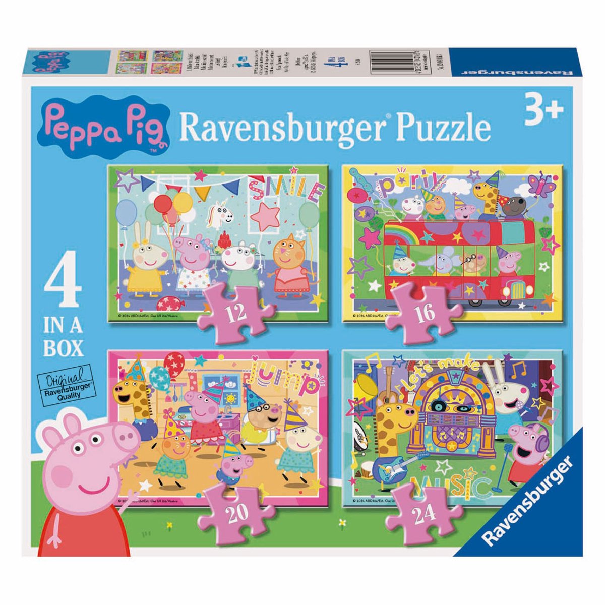 Ravensburger peppa pig 12, 16, 20 - puzzel - 24 stukjes - vanaf 10 jaar