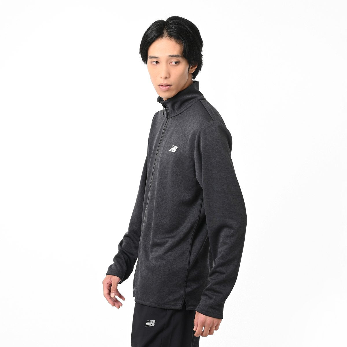New balance sport knit jacket heren sportjas - black