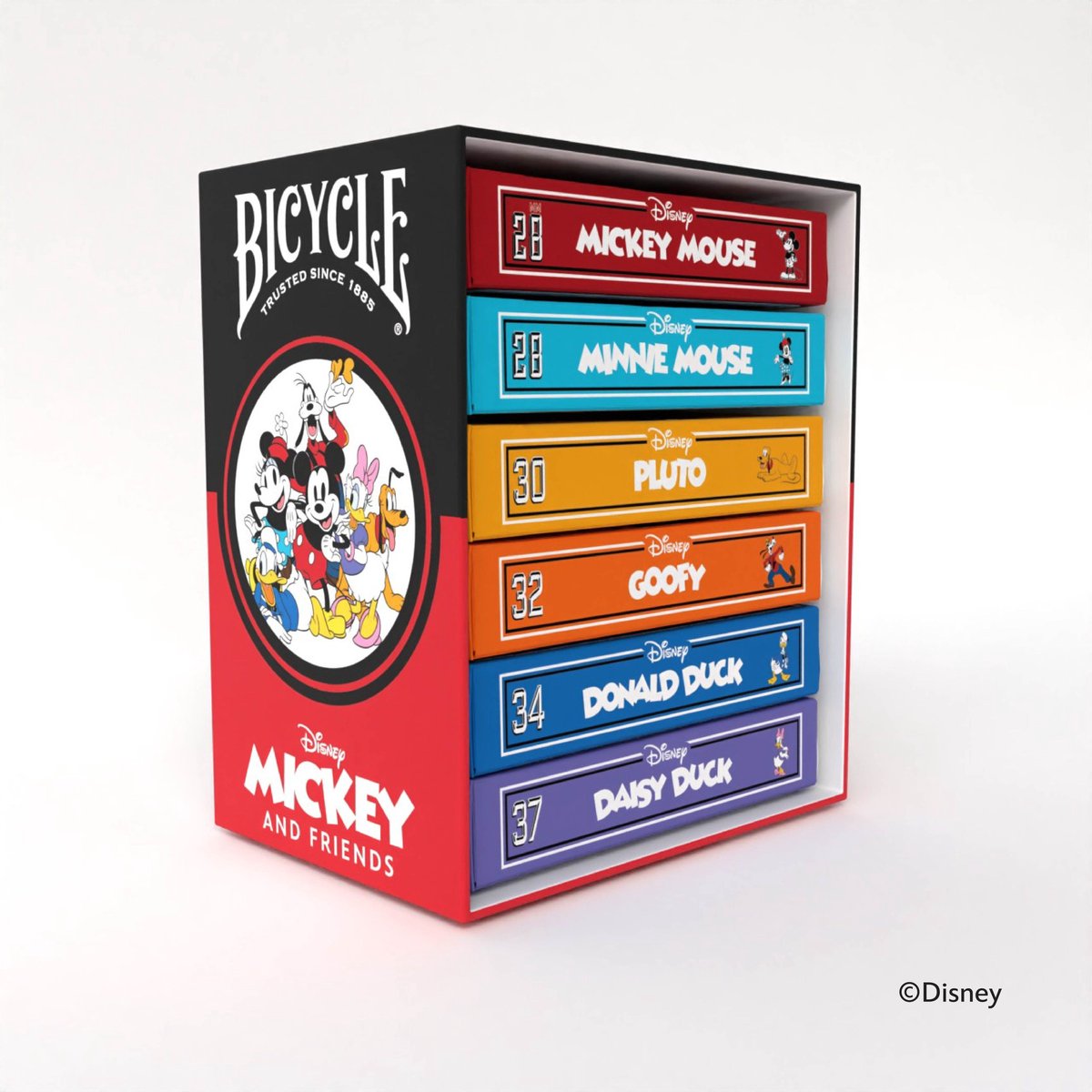 Bicycle disney classic mickey friends collection (6 decks) - poker - boxset