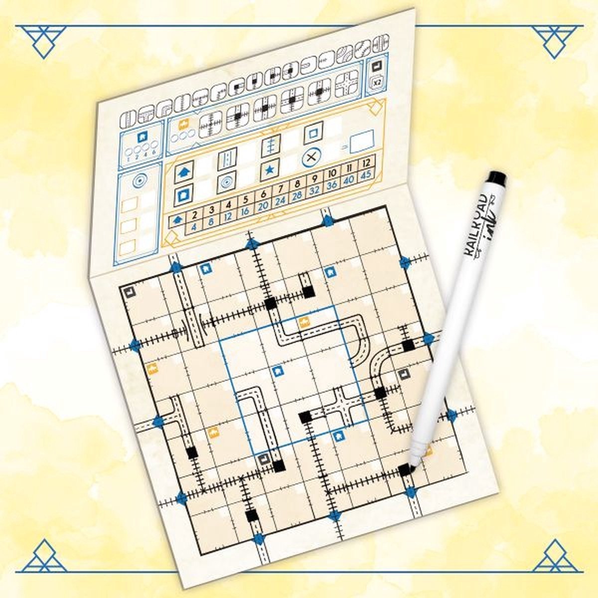 White goblin games - railroad ink (goudgele versie) - dobbelspel - 1 tot 4 spelers - roll write - puzzelspel - voor de hele familie