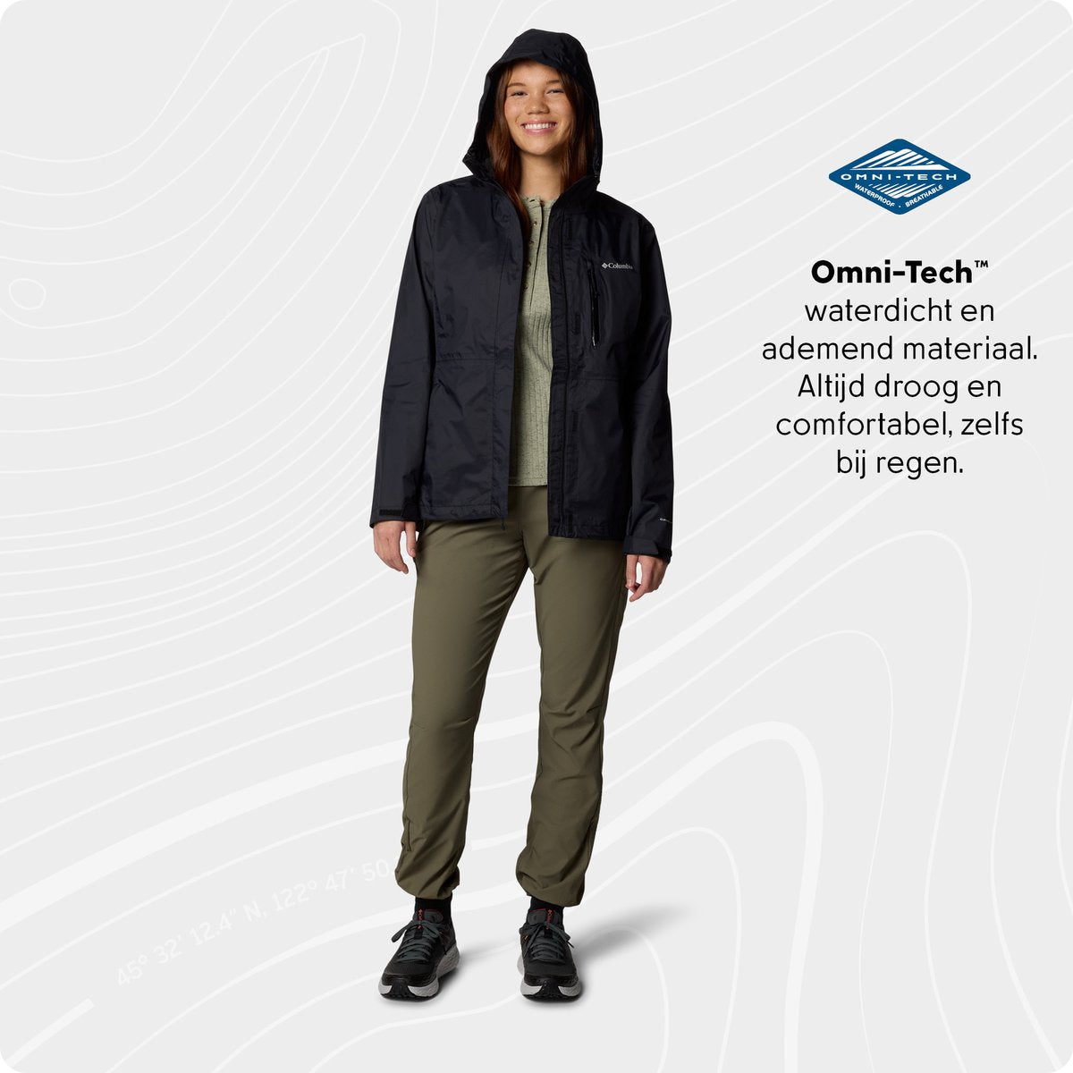 Columbia pouring adventure™ iii jacket dames outdoorjas - black l