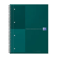 Oxford international notebook a4+ gelijnd 4 gaats 80 vel stevige kartonnen kaft 30 jaar groen