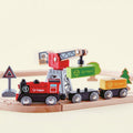 Hape cargo delivery loop - houten treinset met magnetische kraan en locomotief, 19 delig, 3+