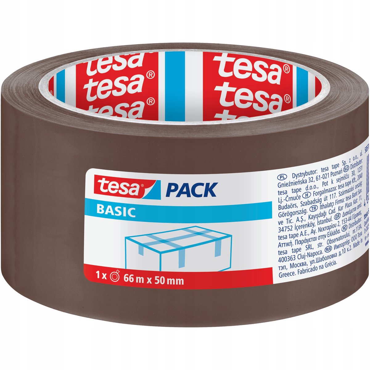 Tesa pakkingtape bruin 66m x 50mm - sterk acryl voor verzending