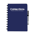 Correctbook a4 uitwisbaar notitieboek – herbruikbaar schrift – midnight blue – blanco – inclusief pen wisdoekje – aanvulbaar met extra pagina’s