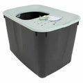 Duvo plus kattenbak micia eco top - toploader kattentoilet met hoge rand - minder morsen - 57x37x38cm - taupe zwart