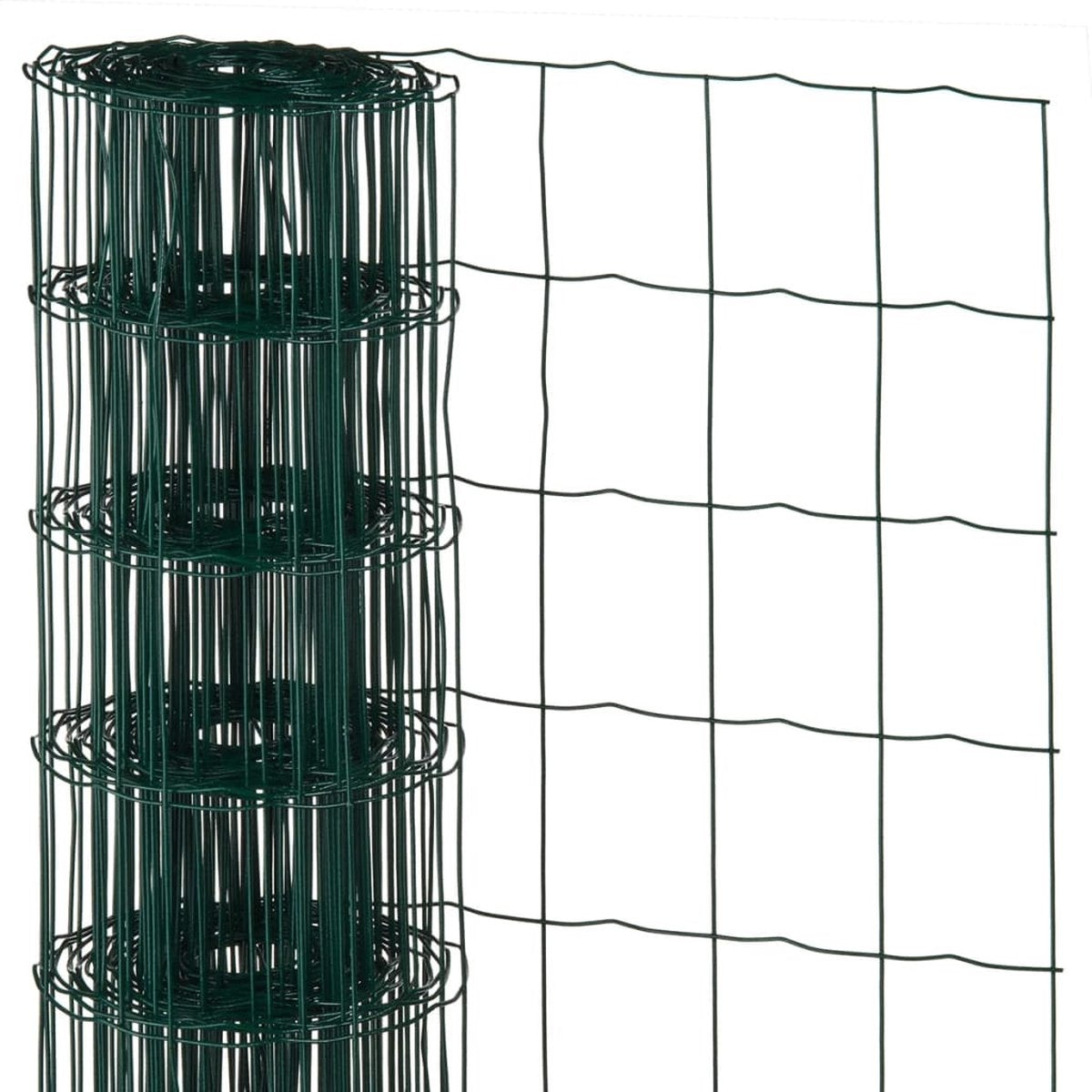 Rechteckiges Naturmaschengewebe 0,8 x 10 m, kunststoffbeschichteter Stahl, grün