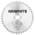 Graphite circelzaagblad voor hout 250mm, asgat 30mm, tanden 40, dikte 3,2, vulringen 16 20 25, tct